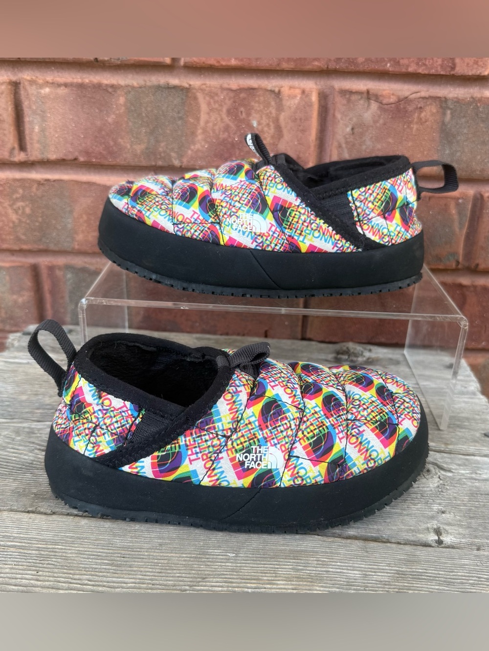 North Face Little Kids SZ 12 Thermoball Traction Mule ll Slippers Shoes Print